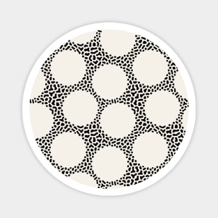 Black and White Abstract Dots Organic Pattern Magnet